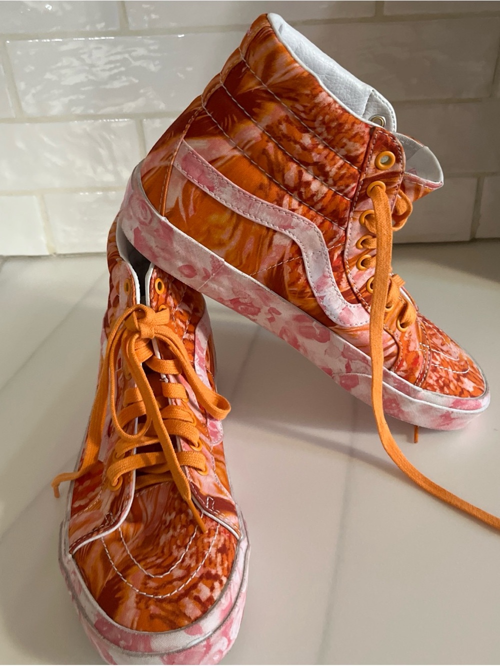 Vans Kids Orange Tie-Dye High-Top Sneakers
